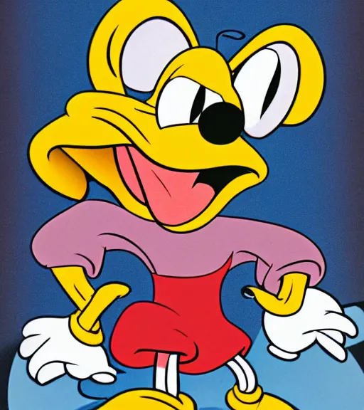 Image similar to a child of mickey mouse and donald duck, in ren and stimpy style s - w 5 7 6