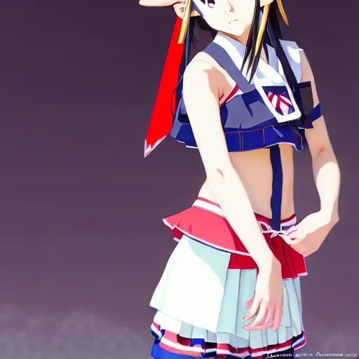 Image similar to a beautiful boyish zelda alluring gravure model, wearing japanese school girl outfit with mayan pattern and native style, modern aztec street fashion, perfect anime face, gapmoe yandere grimdark, trending on pixiv fanbox, painted by greg rutkowski makoto shinkai takashi takeuchi studio ghibli, akihiko yoshida