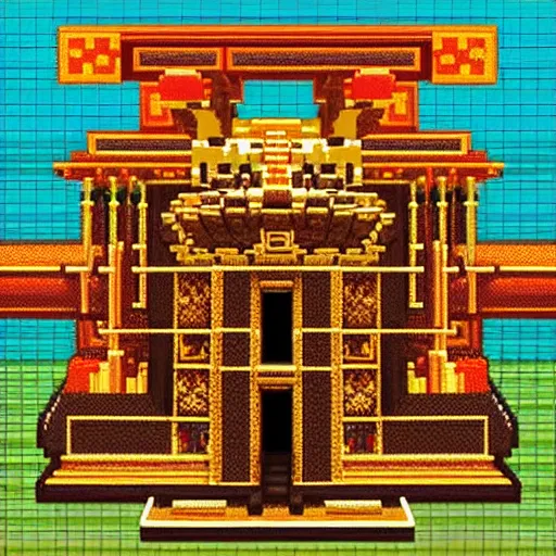 Image similar to temple of the sun # pixelart