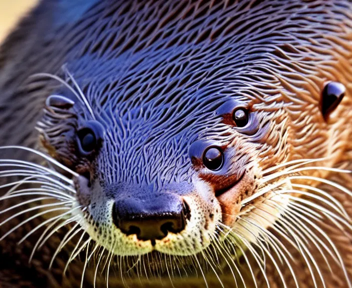 Image similar to close up of an otter, macro lens