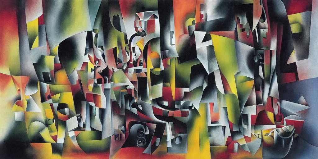 Image similar to abstract styled by roberto matta