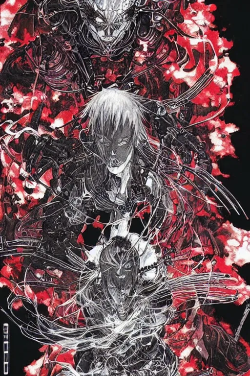 Prompt: beautiful coherent award-winning manga cover artwork, drawn by tsutomu nihei, full color