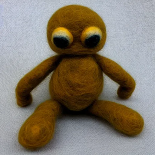 Image similar to a needle felted geodude, needle felting art.