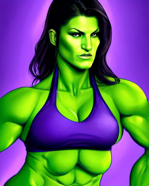 beautiful green skin Gina Carano skinny thin She Hulk