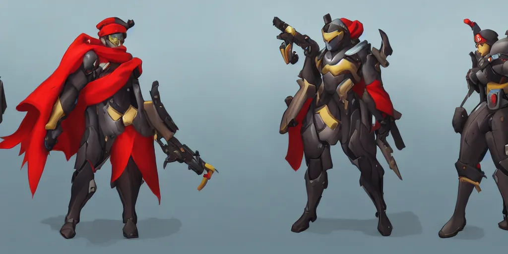 Image similar to new overwatch hero concept art, penguin with red scarf, game concept art