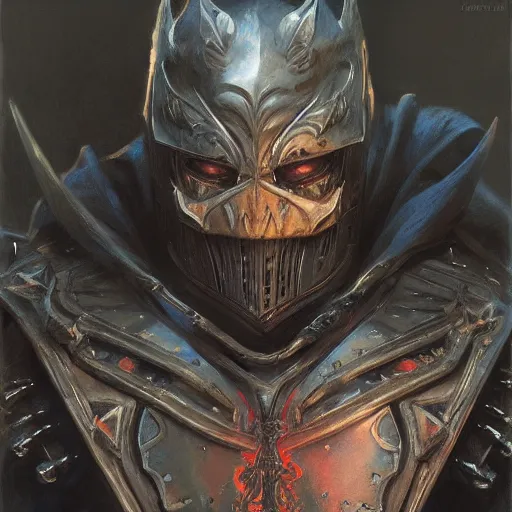 Image similar to The black knight of death, fantasy closeup character art by Donato Giancola, Craig Mullins, digital art, trending on artstation