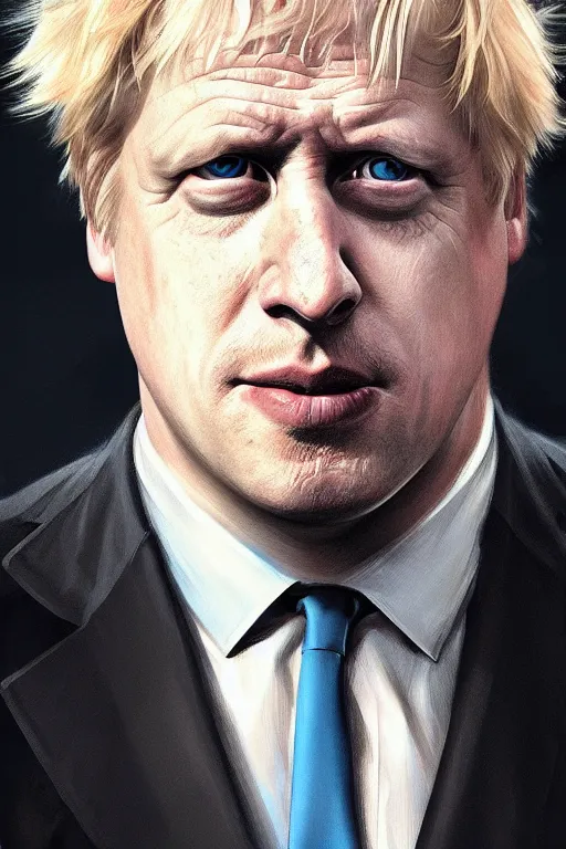 Prompt: Boris Johnson as Terminator, Boris Johnson hairstyle, full body realistic portrait, highly detailed, digital painting, artstation, concept art, smooth, sharp focus, illustration, cinematic lighting, art by artgerm and greg rutkowski and alphonse mucha