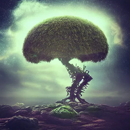 Image similar to “ alien tree person, futuristic sci fi. ultra high 4 k photo, alien planet ”