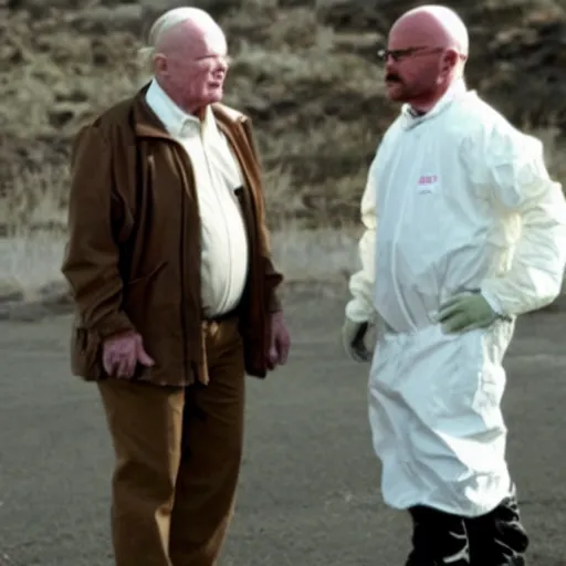 Image similar to john paul ii in breaking bad with walter white