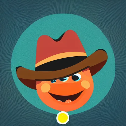 Image similar to happy salmon wearing a cowboy hat, vector, plain background