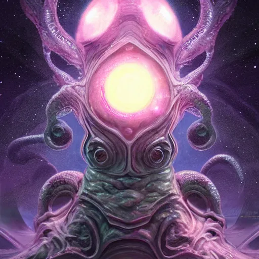 Prompt: cosmic cthulhu in space, by lovecraft, details face, detailed body, realistic body proportions, unreal engine, by popular digital artist, digital, artstation, detailed body, heavenly atmosphere, digital art, overdetailed art, trending on artstation, cgstudio, the most beautiful image ever created, dramatic, award winning artwork, beautiful scenery