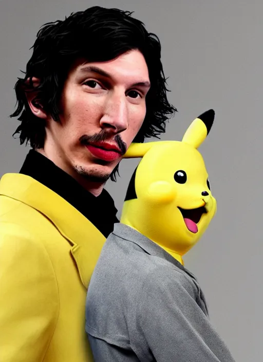 Prompt: adam driver as pikachu