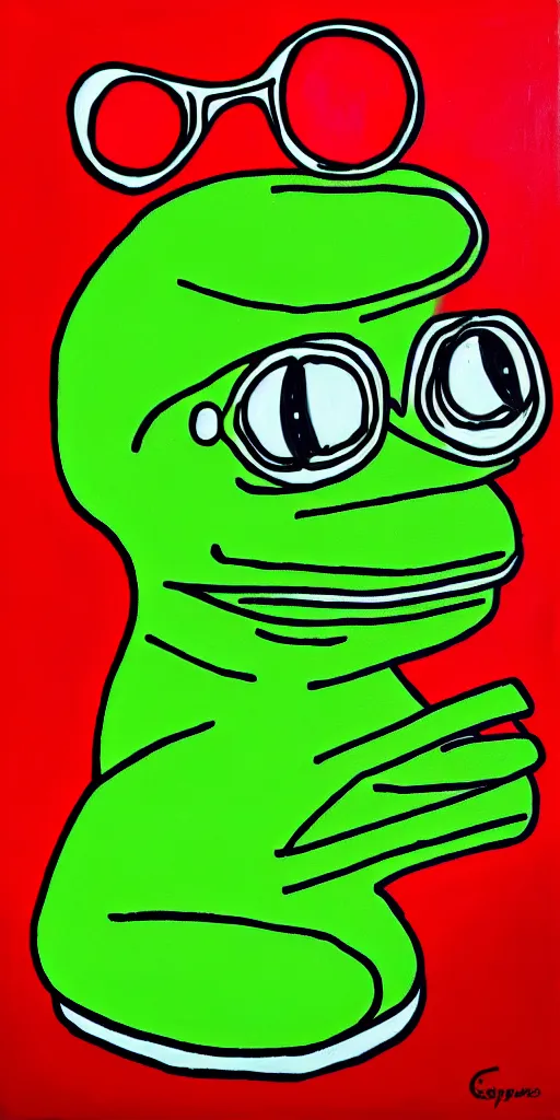 portrait of a cyclops pepe! the frog! drinking coffee | Stable ...
