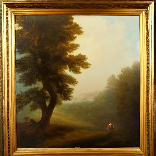 Image similar to an impressively euphoric 1 8 0 0 s romanticism - inspired oil painting depicting a man playing a piano underneath a foggy tree line at dawn inspired by liberty leading the people