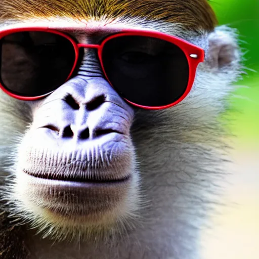 Prompt: a monkey wearing sunglasses
