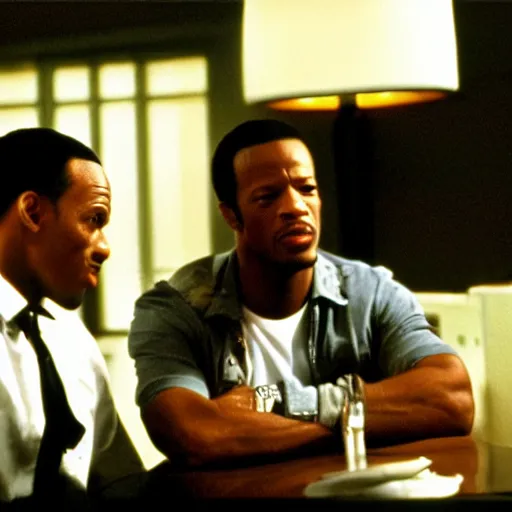 Image similar to film still of pulp fiction with marlon wayans from scary movie