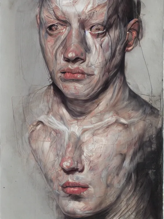 Image similar to ghostly head, portrait by jenny saville