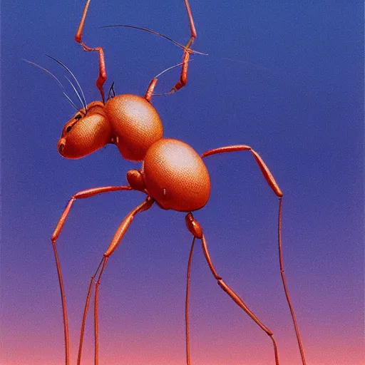 Prompt: A large ant queen standing on her hind legs formian pathfinder, digital art, Wayne Barlowe Pierre Pellegrini