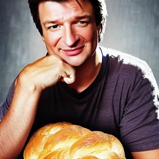 Prompt: nathan fillion as bread