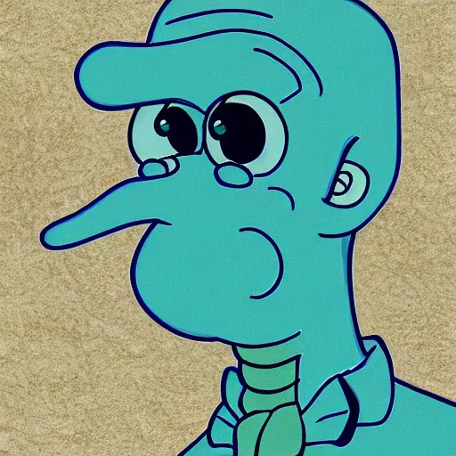 Prompt: handsome squidward, male, detailed