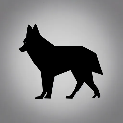 Image similar to minimalistic icon of a black wolf