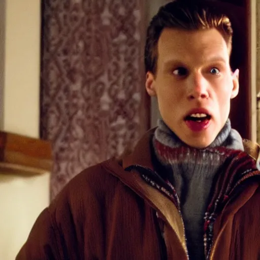 Prompt: Live Action Still of Jerma in Home Alone, real life, hyperrealistic, ultra realistic, realistic, highly detailed, epic, HD quality, 8k resolution, body and headshot, film still