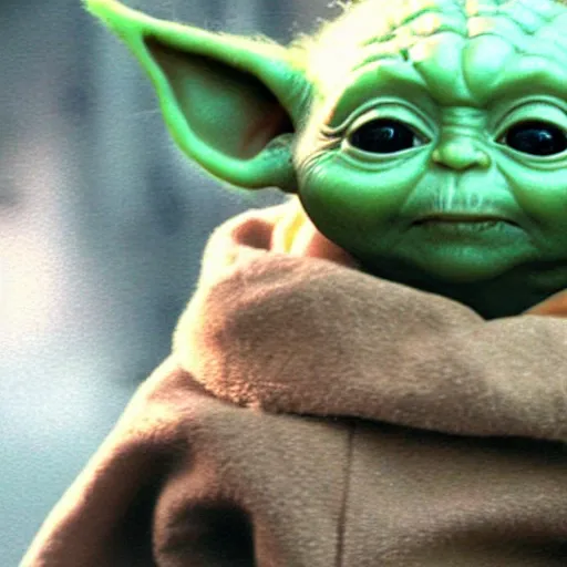 Prompt: a film still of baby yoda's son in the jedi academy in star wars realistic, detailed