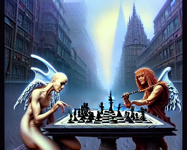 god and the devil playing chess