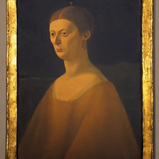 Prompt: a 1 8 th painting of a giovanna d'arco during her death, with a suffering face, medium shot, sunsest golden hour