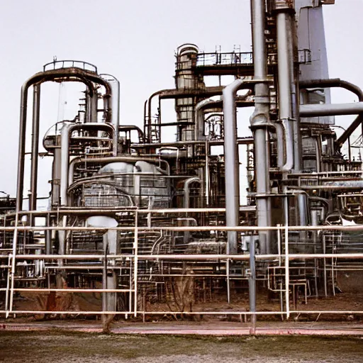 Image similar to chemical plant, film photography, by takuma nakahira