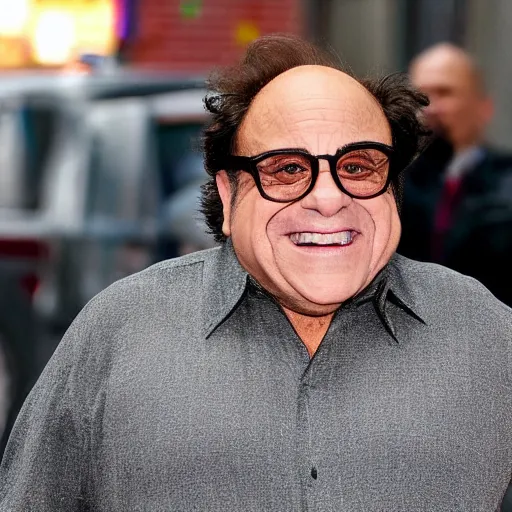 Prompt: a screenshot of Danny Devito playing an unmasked Peter Parker Spiderman in Spiderman: No Way Home