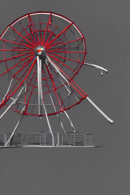 Prompt: a 3 d model of a ferris wheel found in the game files of death stranding