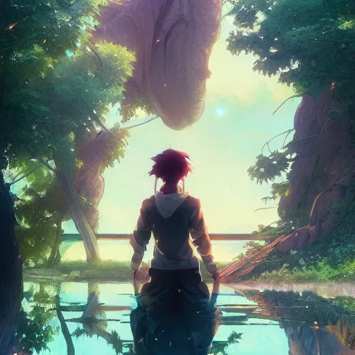 Image similar to a beautiful anime hero, highly detailed vfx portrait, unreal engine, greg rutkowski, loish, rhads, caspar david friedrich, makoto shinkai and lois van baarle, ilya kuvshinov, rossdraws, elegent, tom bagshaw, alphonse mucha, global illumination, detailed and intricate environment.