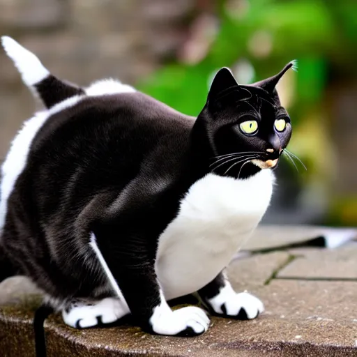 Image similar to a feline penguin - cat - hybrid, animal photography