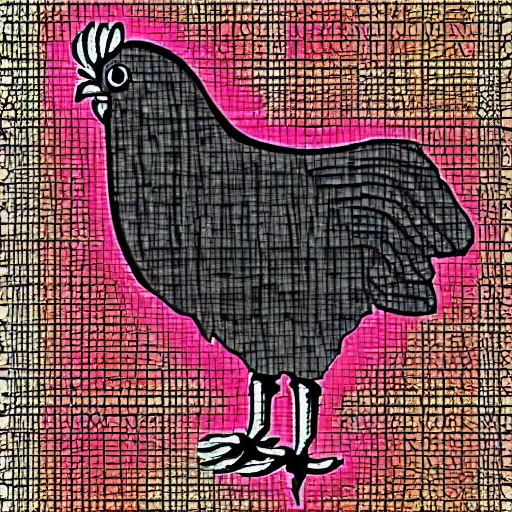 Image similar to Clipart of a female chicken in the style of Memo Angeles