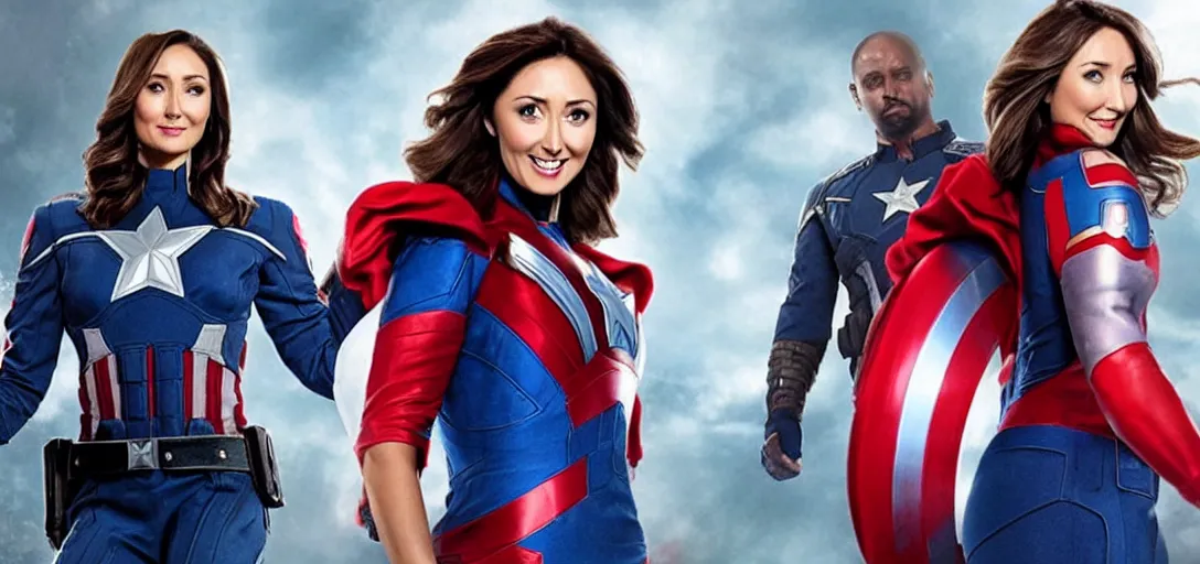 Image similar to still of jessica chobot as capitan america in marvel avengers