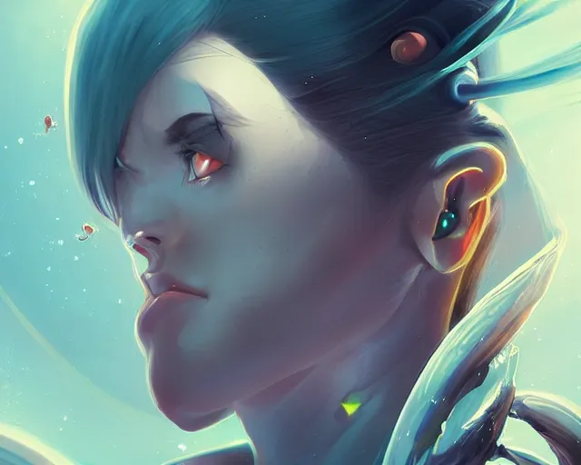 Image similar to young woman flying in space sharp focus, illustration, highly detailed, concept art, matte, trending on artstation, anime, art by artgerm and warren louw