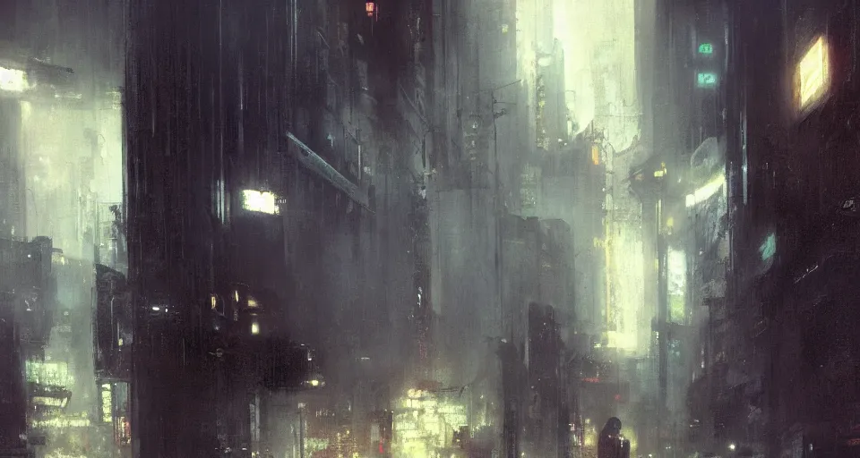 Prompt: an emotional scene from bladerunner, by jeremy mann, peter elson.