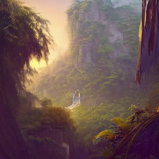 Prompt: beautiful!!!!!! garden at the top of a babylonian ziggurat, eden, jungle, greg rutkowski, chris tulloch mccabe, valentina remenar, asher duran, digital art, concept art, trending on artstation