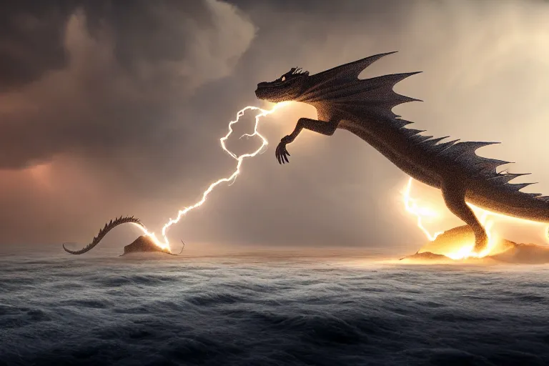 Image similar to sand dragon with lightnings and smoke is fighting against giant wind monster with cyclones, cgsociety, full length, exquisite detail, post - processing, masterpiece, volumetric lighting, cinematic, hypermaximalistic, polarizing filter,, sony a 7 r iv, cinematic, 8 k resolution, beautiful detailed, insanely intricate details, sharp edges, smooth focus, low angle,