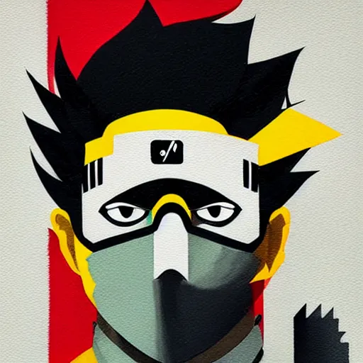 Prompt: Kakashi profile picture by Sachin Teng, asymmetrical, Organic Painting , Matte Painting, meaningful, Powerful, geometric shapes, hard edges, graffiti, street art:2 by Sachin Teng:4