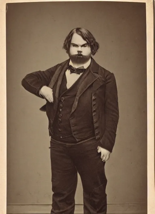 Prompt: 1 8 0 0 s style full body detailed photograph of jack black, realistic