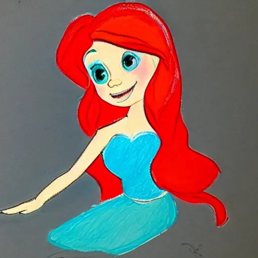 Image similar to child's crayon drawing of ariel