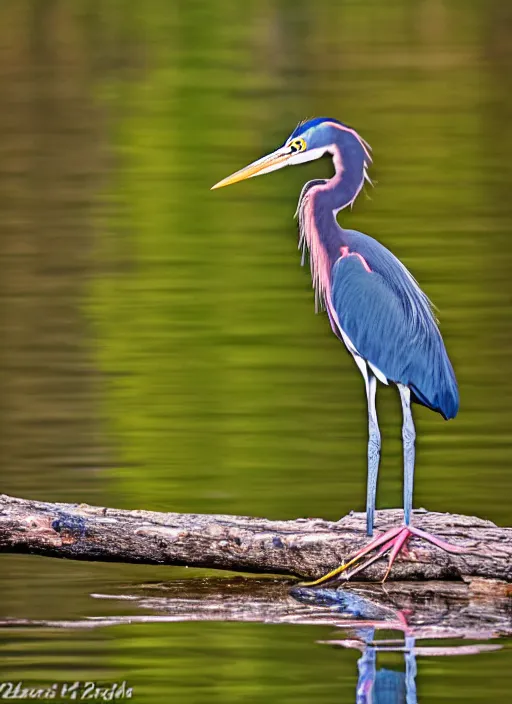 Image similar to tri - colored heron sitting on a log by the river, canon 7 d mark ii canon l series ii 1 0 0 - 4 0 0 @ 1 8 8 mm iso 8 0 0, f / 9. 0, 1 / 4 0 0 sec, octane,