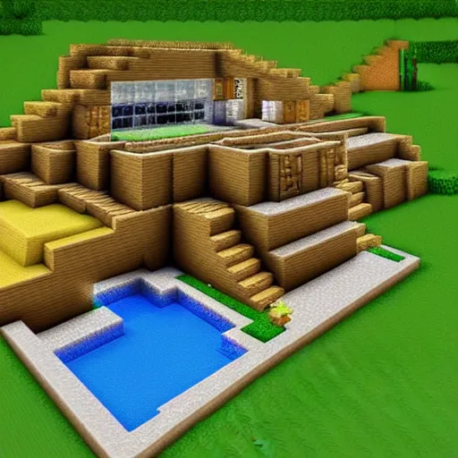 Image similar to epic ideas for a minecraft house, fantastic realm, pixel art