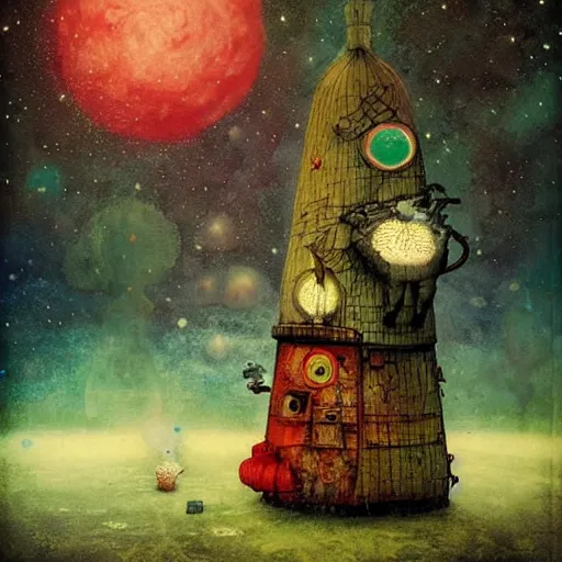 Prompt: Liminal space in outer space by Alexander Jansson