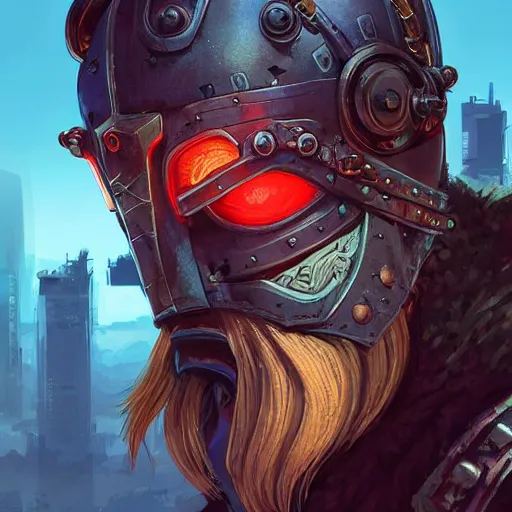 Image similar to cyberpunk viking helmet mask warrior goddess robot ninja fantasy, art gta 5 cover, official fanart behance hd artstation by jesper ejsing, by rhads, makoto shinkai and lois van baarle, ilya kuvshinov, ossdraws