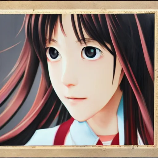 Image similar to a high detail portrait of high school girl by makoto sinkai, by BUNBUN, in simple background, CLIP STADIO, mad painting