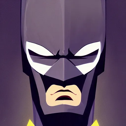 Image similar to face icon stylized minimalist batman : the animated series, loftis, cory behance hd by jesper ejsing, by rhads, makoto shinkai and lois van baarle, ilya kuvshinov, rossdraws global illumination