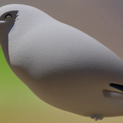 Prompt: seagull made of clay, close up, boke, 4 k